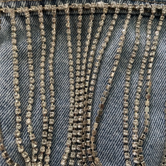 Rhinestone Fringe Denim Jacket - Picture 5 of 6